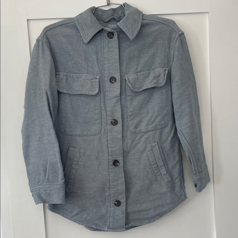 Everlane Pale Blue Knit Button-Up Jacket - Size Small
